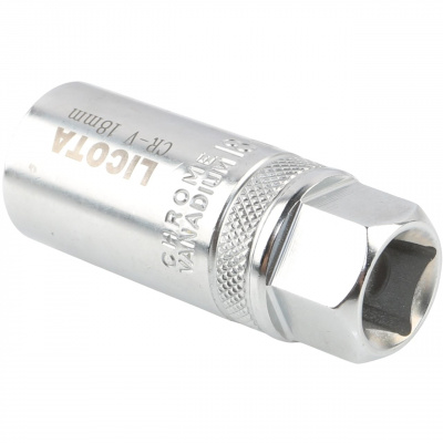 Licota ATF-4007B Головка, 1/2", 18 мм, торцевая, 6-гранная, глубокая, свечная