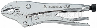 Зажим с фиксатором 180 мм, с закругленными губками 6011-07R King Tony