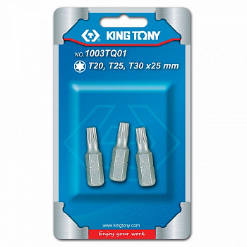 Набор вставок (бит) 1/4", TORX, Т20, Т25, Т30, 3 предмета 1003TQ01 King Tony