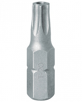 Вставка (бита) торцевая 1/4", TORX, T20, L = 25, с отверстием KING TONY 102520U