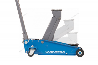 Домкрат подкатной 3 тонн 120-450 мм с резиновой насадкой NORDBERG N32030