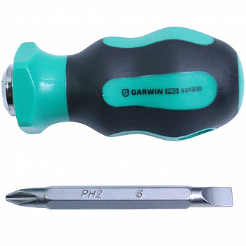 Отвертка короткая переставная SL6.0/PH2 GARWIN PRO