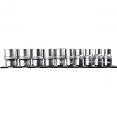 Набор торцевых головок 1/2" 12-ти гранных, 10 пр. на линейке, 3/8"-15/16" Licota