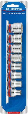 Набор торцевых головок 1/2", двенадцатигранные, 3/8"-7/8", 8 предметов 4010SR King Tony