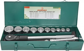 Набор головок торцевых дюймовых 3/4"DR, 7/8"-2", с аксессуарами, 14 предметов  S04H6415S JONNESWAY