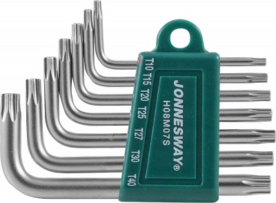 Комплект угловых ключей Torx Т10-Т40, S2 материал, 7 предметов Jonnesway H08M07S