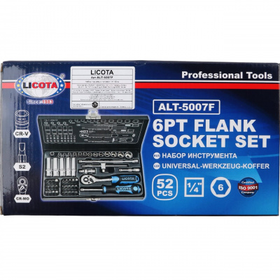 Набор торцевых головок 1/4" 52 пр Licota 