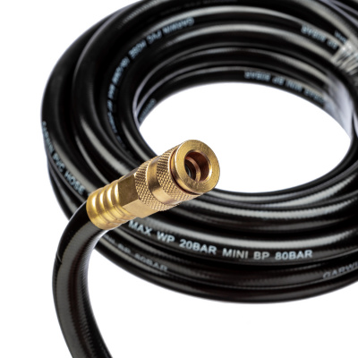 Шланг ПВХ (PVC) 12*18, 7,5 м, черный, БРС в комплекте, в бухте GARWIN PRO 