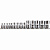 Набор головок Е-профиль Е4-Е24 1/4", 3/8", 1/2" 14пр. на линейке Licota 5 