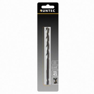 Сверло по бетону HRC45 10 x 120 мм HEX 1/4" RUNTEC