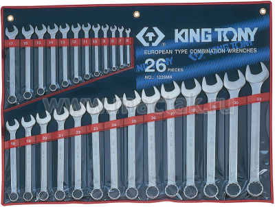 Набор комбинированных ключей, 6-32 мм, 26 предметов 1226MR King Tony