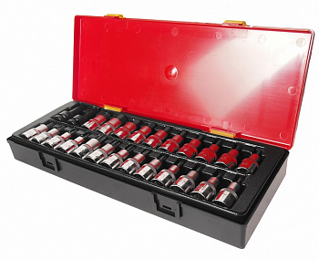 Набор бит-головок 1/2 HEX H4-H14, TORX T20-T60,SPLINE M5-M12 25 предметов JTC-K4251