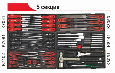 Тележка инструментальная (JTC-5641) 8 секций с набором инструментов 496 предметов JTC-5641+496