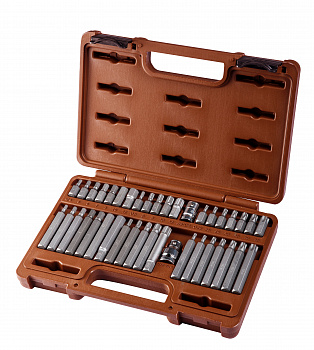 Набор вставок-бит и адаптеров TORX, SPLINE, HEX Ombra 3/8", 1/2"DR, 40 предметов