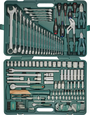 Набор инструмента универсальный 1/4", 1/2"DR, 128 предметов  S04H524128S Jonnesway
