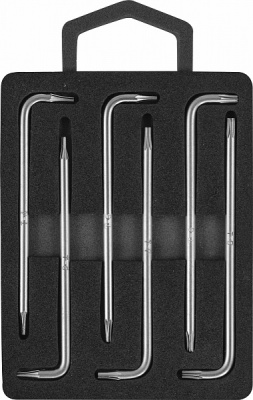 Комплект угловых ключей Torx с центрированным штифтом Т4-Т9, S2 материал, 6 предметов Jonnesway H09MT06S