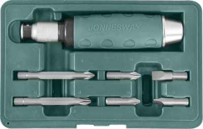 Ударная отвертка с битами SL 8,10 мм, PH# 2,3, 36 мм и PH# 2,3 80 мм, 10 предметов Jonnesway AG010055A	