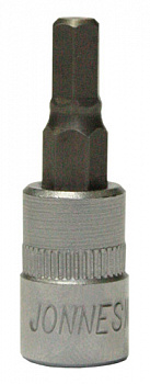 Торцевая головка 1/4 DR с шестигранной вставкой Hex 6 мм, L-37 мм Jonnesway S09H206
