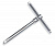 Удлинитель Т-образный трехсторонний 1/4",3/8",1/2"DR, 250-200 мм