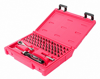 Набор бит 1/2, 3/8 TORX, HEX, PH с держателем в кейсе 55 предметов JTC-5610
