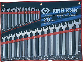 Набор комбинированных ключей, 6-32 мм, 26 предметов 1226MR King Tony