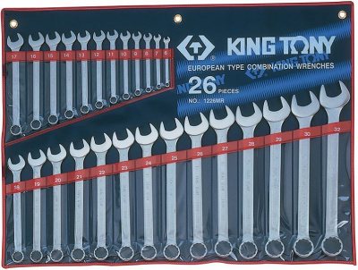 Набор комбинированных ключей, 6-32 мм, 26 предметов 1226MR King Tony