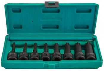 Набор ударных головок Torx 1/2DR , Т30 - T80, 78 мм, 8 предметов Jonnesway