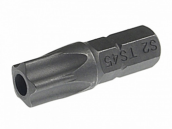 Бита TORX TS45Hх25мм 1/4" 5-ти гранная с отверстием JTC
