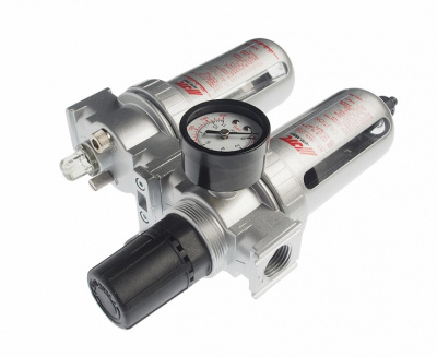 Блок подготовки воздуха (лубрикатор,осушитель 1/2” ПЛАСТИК. ПЕРЕКЛЮЧ. 150PSI 3000Л/МИН. 125МЛ JTC