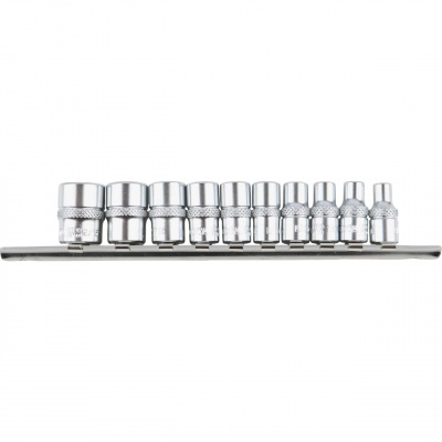 Набор торцевых головок 1/4" 12-ти гранных, 10 пр. на линейке, 3/16"-9/16" Licota
