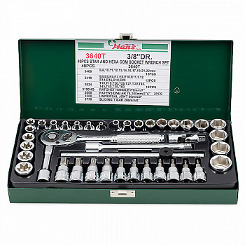 Набор торцевых головок 3/8'' TORX Hans