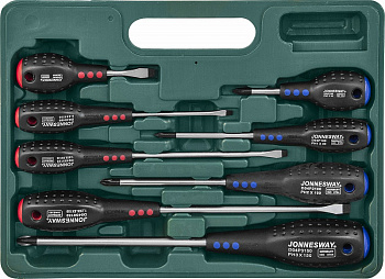 Набор отверток шлиц и крест Full Star SL 6,5х38-6,5х150 PH#1-3, 8 предметов Jonnesway D04PP08S