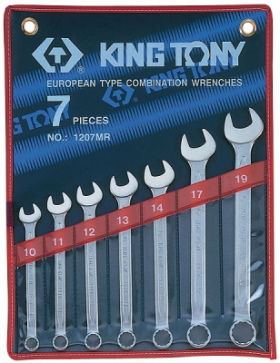 Набор комбинированных ключей, 10-19 мм, 7 предметов 1207MR King Tony