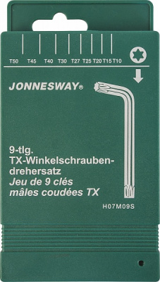 Комплект угловых ключей Torx Jonnesway H07M09S