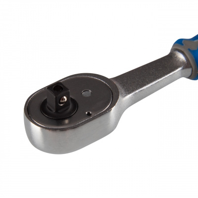 Трещотка 1/4", 140 мм, 24 зубца, флажковая с кнопкой, фиксатор 2771-55G King Tony