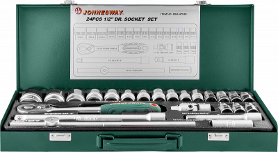Набор головок торцевых 1/2 DR, 8-34 мм., с аксессуарами, 24 предмета Jonnesway S04H4724S