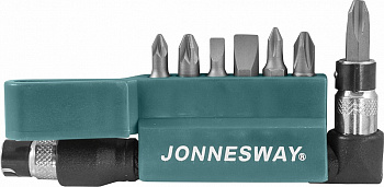 Комплект вставок-бит 1/4 DR PH(1,2,3) PZ(1,2) и шлиц SL4-7 мм., 8 предметов Jonnesway S08H208S