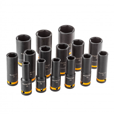 Набор ударных головок глубоких RUNTEC 1/2", 10-32 мм, CrMo, 15 предметов RUNTEC
