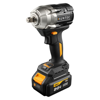 Гайковерт ударный аккумуляторный 1/2", 20В, 2*4Ач, 750 Нм RUNTEC PRO