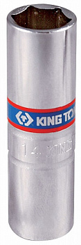 Головка свечная шестигранная KING TONY 3/8", 14 мм, пружинный фиксатор 36A514