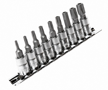 Набор бит 1/4 TORX 5-ти гранных 9 предметов JTC-3303