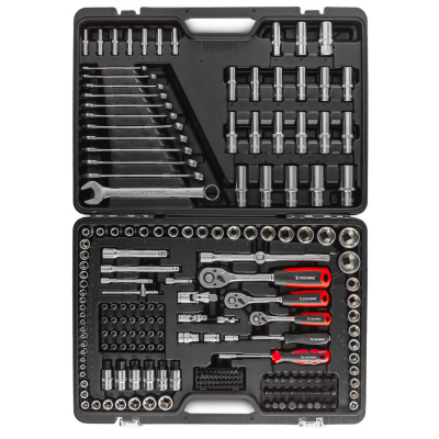 Набор ручных инструментов 1/2", 3/8",1/4" 216 предметов TECHNIC RUNTEC