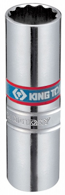 Головка свечная двенадцатигранная 3/8", 14 мм, пружинный фиксатор KING TONY 36A014