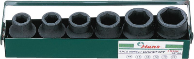 Набор ударных торцевых головок 1/2", 1/2" 17, 19, 21,22,30,32 мм   Hans