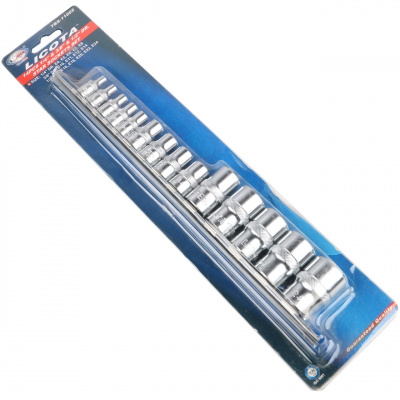 Набор головок Е-профиль Е4-Е24 1/4", 3/8", 1/2" 14пр. на линейке Licota 5 