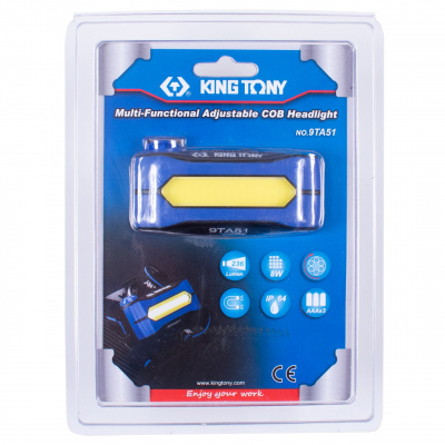 Фонарь светодиодный, налобный, 1 Led COB KING TONY