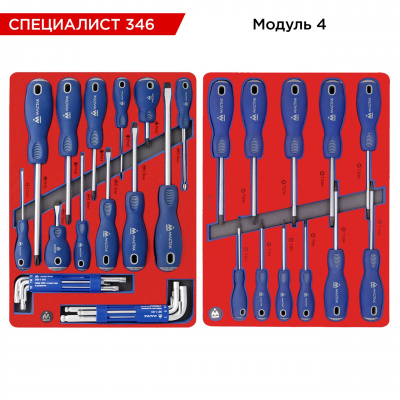 Набор инструментов 346 предметов, "СПЕЦИАЛИСТ 346", в синей тележке МАСТАК