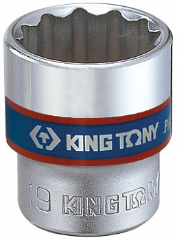Головка торцевая стандартная двенадцатигранная 3/8", 19 мм 333019M King Tony