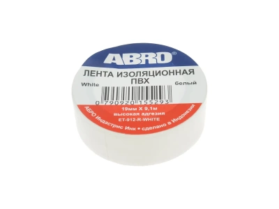 Изолента ПВХ белая 19 ммх 9.1 м ABRO