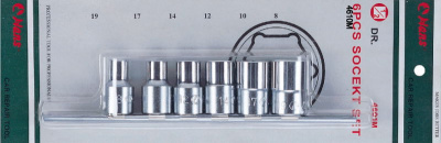Набор 6-гранных торцевых головок на 1/2", 8-19 мм Hans